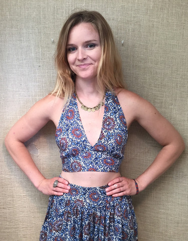 Blue Lotus Halter Crop Top